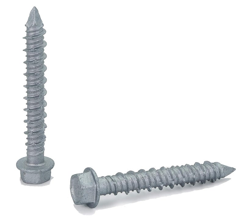 CONFAST 1/4" x 1-3/4" Concrete Screws 410 Stainless Steel Hex with Concrete Drill Bit for Anchoring to Masonry, Block or Brick (50 per Box) - Image 3