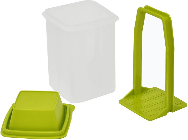 Home-X Home-X Set of 2 Pickle Storage Containers  Straining Pickle Jar  Filter Insert  Sieve Food Saver Container  7   L x 4   W x 4   H  Set of 2  Green  - Image 3