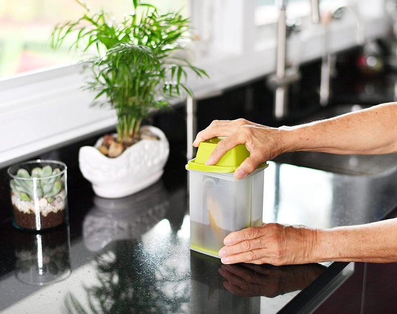 Home-X Home-X Set of 2 Pickle Storage Containers  Straining Pickle Jar  Filter Insert  Sieve Food Saver Container  7   L x 4   W x 4   H  Set of 2  Green  - Image 5