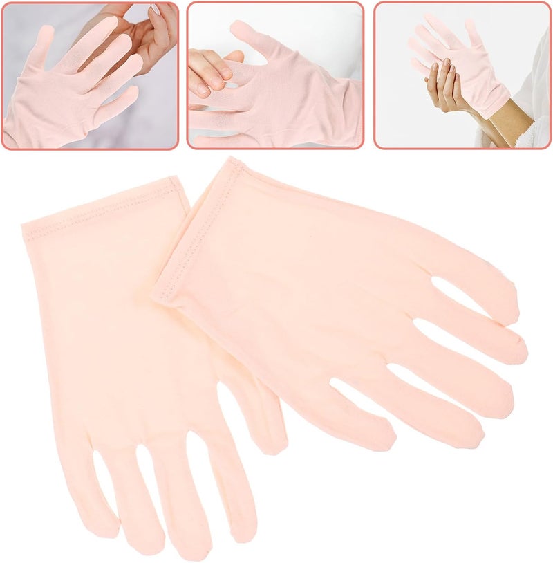 Breathable Moisturizing Gloves for Dry Rough Hands Lightweight Overnight Hand Treatment Sleeves for Women Soft Cotton Charcoal Fiber Spa Gloves for Sensitive Skin Easy Wear and - Image 5