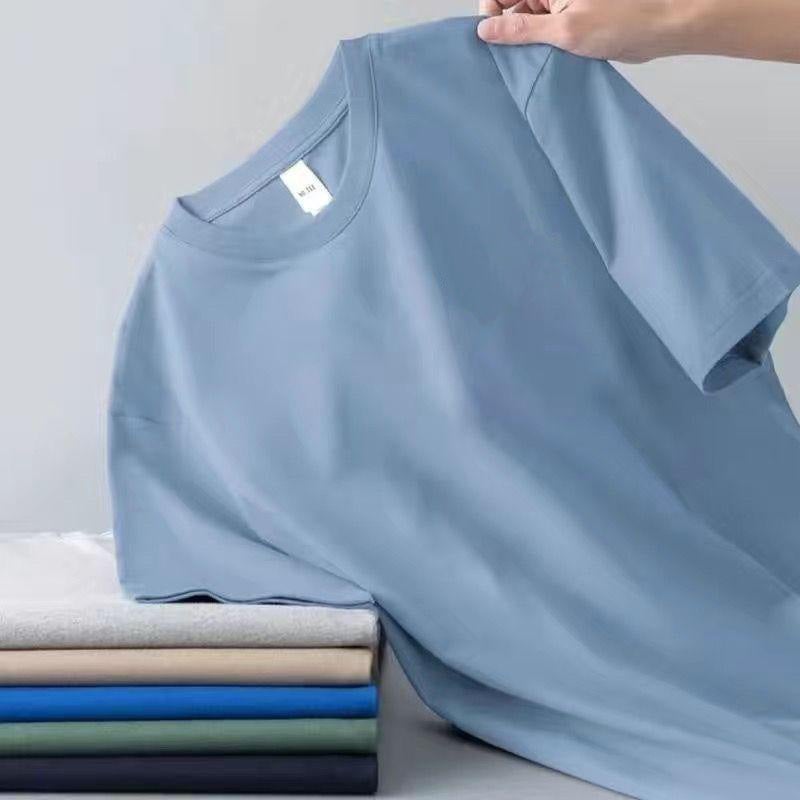 2025 Men'S Short-Sleeved T-Shirt Summer Bottoming Shirt Round Neck Versatile Casual Pure Color Large Size T-Shirt Trendyy Top T-Shirt - Image 3