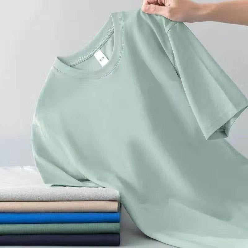 2025 Men'S Short-Sleeved T-Shirt Summer Bottoming Shirt Round Neck Versatile Casual Pure Color Large Size T-Shirt Trendyy Top T-Shirt - Image 2