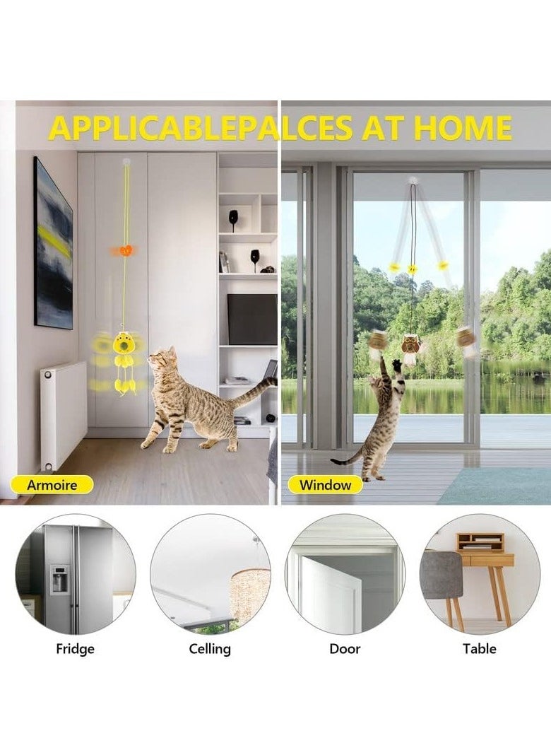 sokany - 3pcs Hanging Cat Toys for Indoor Cats with Catnip Balls, 3PCS Retractable Cat Exercise Toy Rope,Hanging Door Bouncing Cat Toy (Multicolour) - Image 1