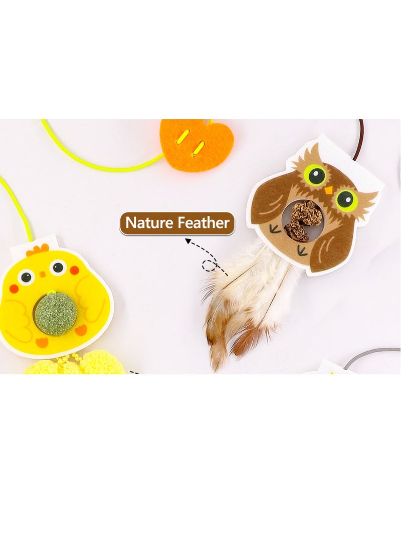 sokany - 3pcs Hanging Cat Toys for Indoor Cats with Catnip Balls, 3PCS Retractable Cat Exercise Toy Rope,Hanging Door Bouncing Cat Toy (Multicolour) - Image 1