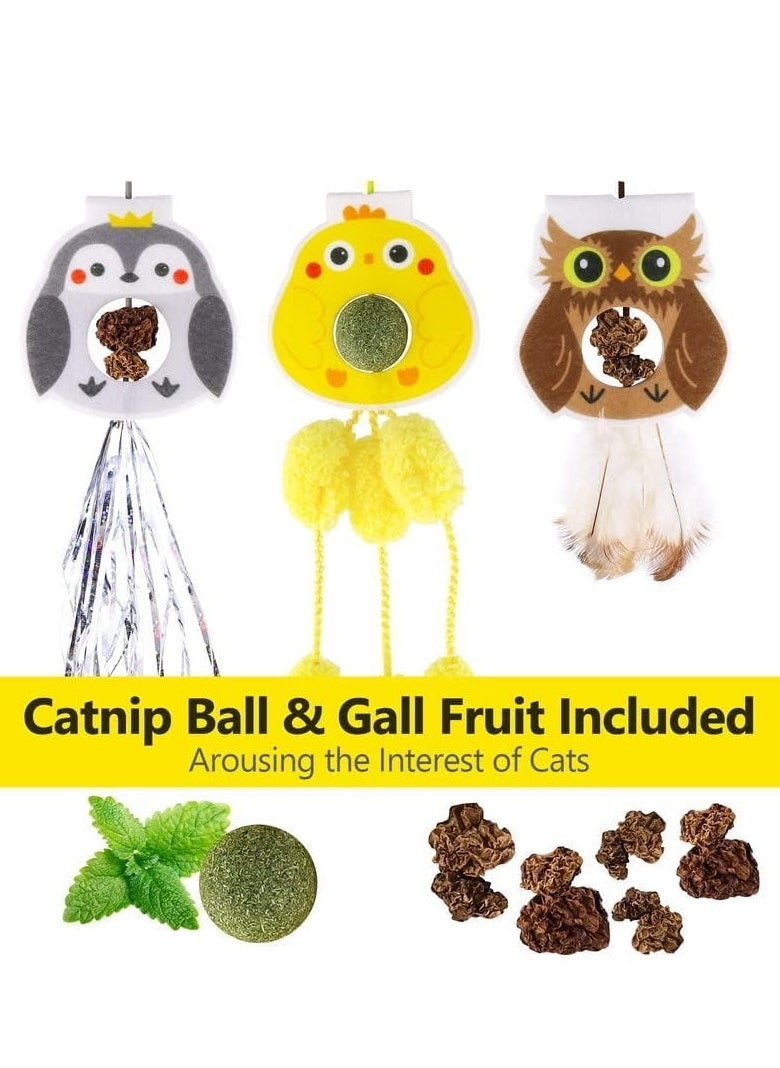 sokany - 3pcs Hanging Cat Toys for Indoor Cats with Catnip Balls, 3PCS Retractable Cat Exercise Toy Rope,Hanging Door Bouncing Cat Toy (Multicolour) - Image 1