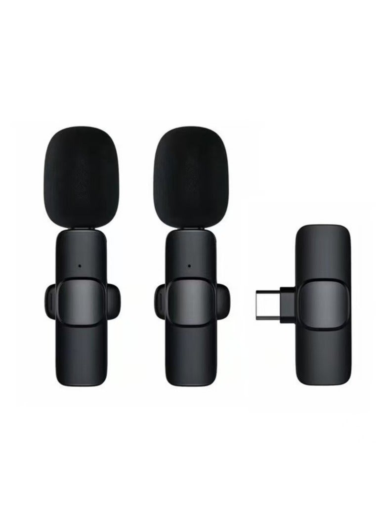 Wireless Lavalier Microphone for Type-C Phone- Plug-Play Wireless Mic with 2 Microphone for USB-C Android Phone and iPhone Video Recording- Interview- Vlog- Auto Sync and Noise Reduction- 2.4 GHZ - Image 2