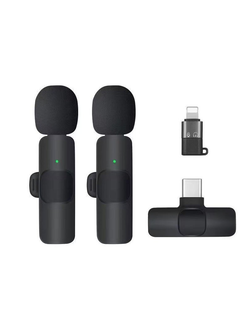 Wireless Lavalier Microphone for Type-C Phone- Plug-Play Wireless Mic with 2 Microphone for USB-C Android Phone and iPhone Video Recording- Interview- Vlog- Auto Sync and Noise Reduction- 2.4 GHZ - Image 1