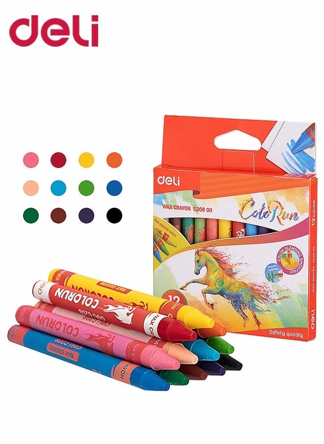 Deli - Wax Crayons 12 Colour Multicolour - Image 1