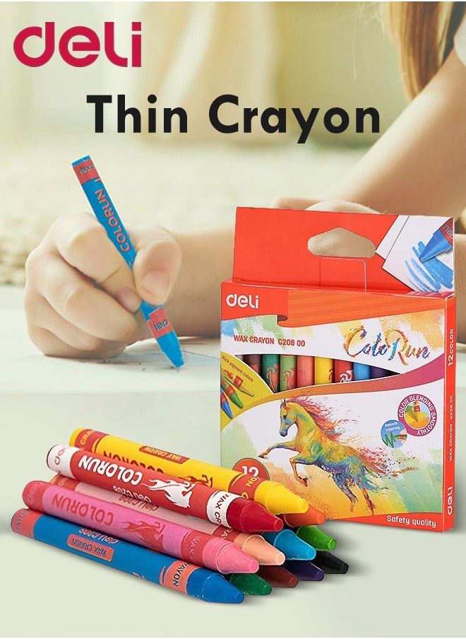 Deli - Wax Crayons 12 Colour Multicolour - Image 1