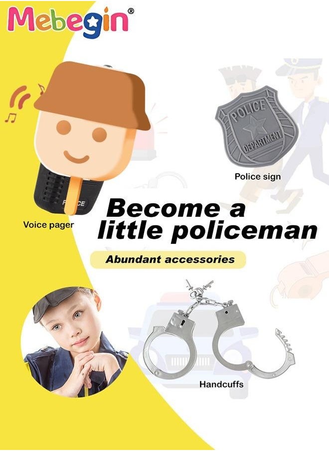 MEBEGIN 4PCS Police Uniform Set with Vest, Badge and Other Accessaries, Cop Costume Outfit Set for Role-playing Activities and Themed Parties, Suitable for Kids 100-140cm Tall  - Image 4
