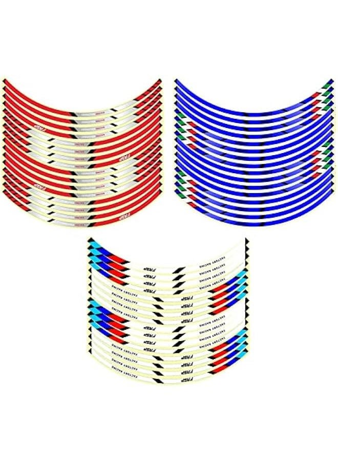 Generic 48Pcs 17/21inch Motorcycle Rim Stripes Decals, Strips Motorcycle Wheel Stickers Car Reflective Rim Tape Motorbike Bicycle Auto Decals Universal  - Image 1