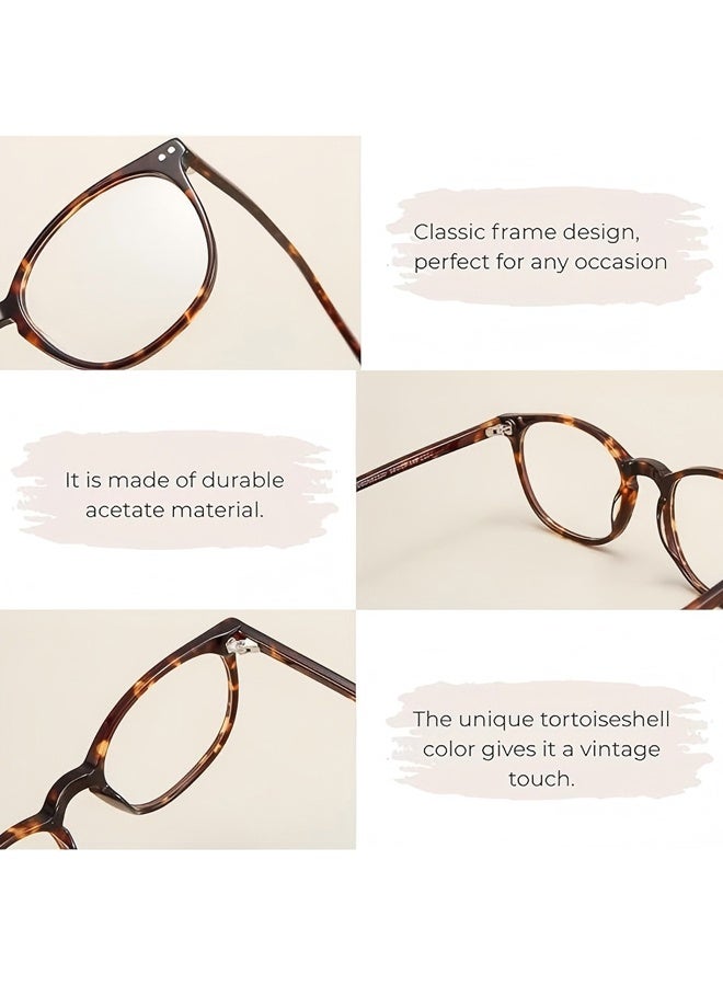 Wffo Glasses - Blue Light Blocking Glasses - Non-Myopic Glasses - Women's Men's Computer Reading/Gaming/TV/Mobile Phone Glasses - Anti-Eye Fatigue - Ultralight PC Fashion Glasses - With Glasses Case (Amber) - Image 3