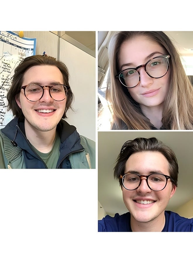 Wffo Glasses - Blue Light Blocking Glasses - Non-Myopic Glasses - Women's Men's Computer Reading/Gaming/TV/Mobile Phone Glasses - Anti-Eye Fatigue - Ultralight PC Fashion Glasses - With Glasses Case (Amber) - Image 4