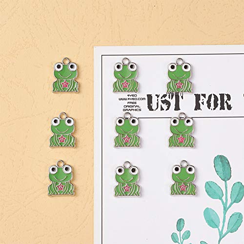 Craftdady 10Pcs Alloy Enamel Frog Charms 17x13mm Metal Animal Dangle Pendants for Jewelry Making Hole: 1.5mm - Image 5