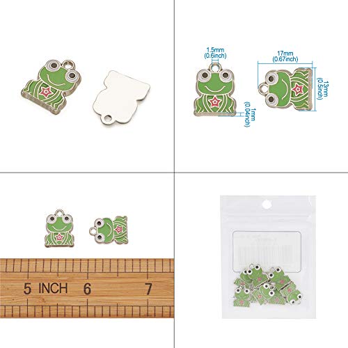 Craftdady 10Pcs Alloy Enamel Frog Charms 17x13mm Metal Animal Dangle Pendants for Jewelry Making Hole: 1.5mm - Image 4