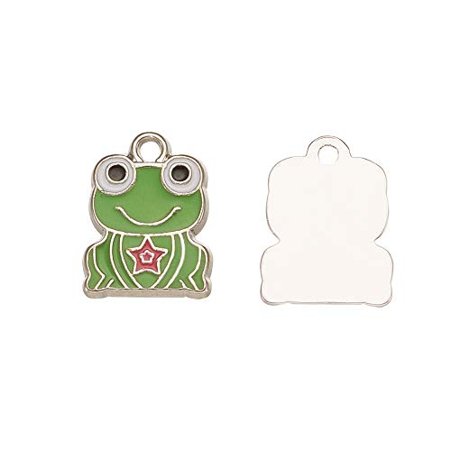 Craftdady 10Pcs Alloy Enamel Frog Charms 17x13mm Metal Animal Dangle Pendants for Jewelry Making Hole: 1.5mm - Image 3