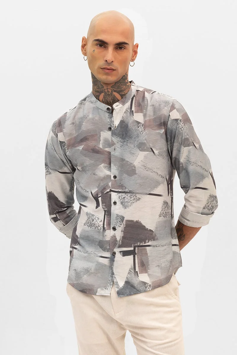 سنيتش قميص ماندرين رمادي فاتح مجرد