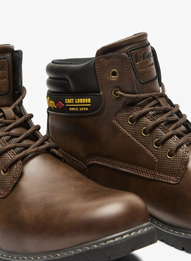 Lee Cooper Men's Logo Detail Chukka Boots with Lace-Up Closure
