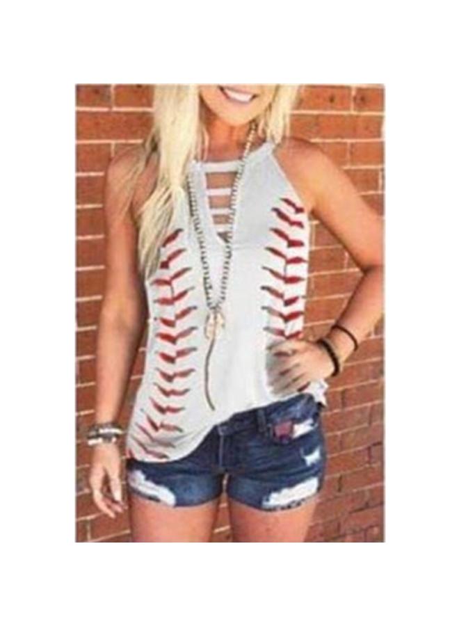 European And American Summer New Women's Round Neck Printed All-match Vest T-shirt For Women