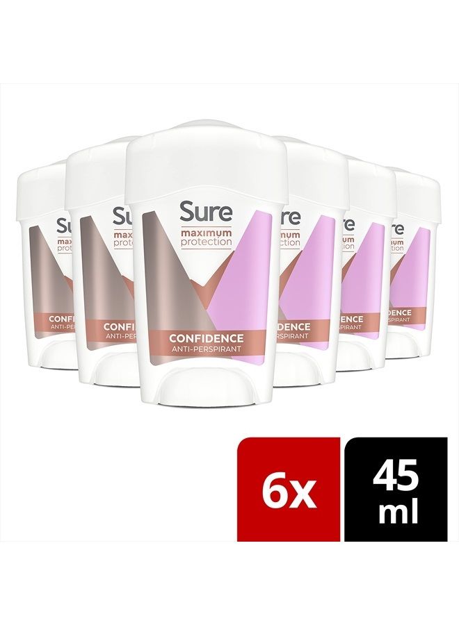 Sure كريم مزيل العرق للنساء بحماية قصوى وثقة، 45 مل، عبوة من 6 قطع - Image 2