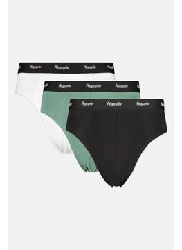 Men 3 Pcs Brand Logo Boxer Brief Set, Multicolor