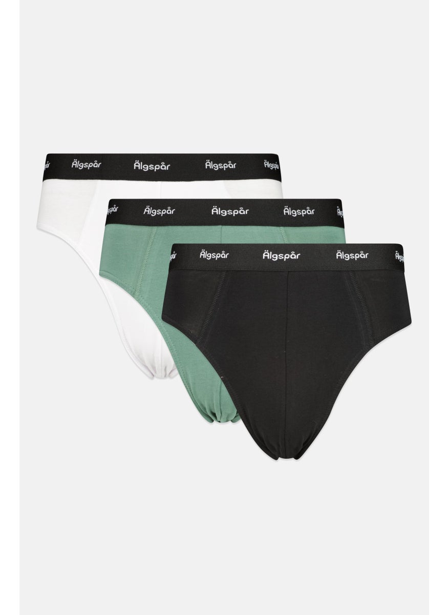 Algspar - Men 3 Pcs Brand Logo Boxer Brief Set, Multicolor - Image 1