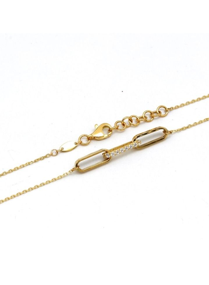 جولد زون Real Gold Thick Link Stone Adjustable Size Necklace - Image 4