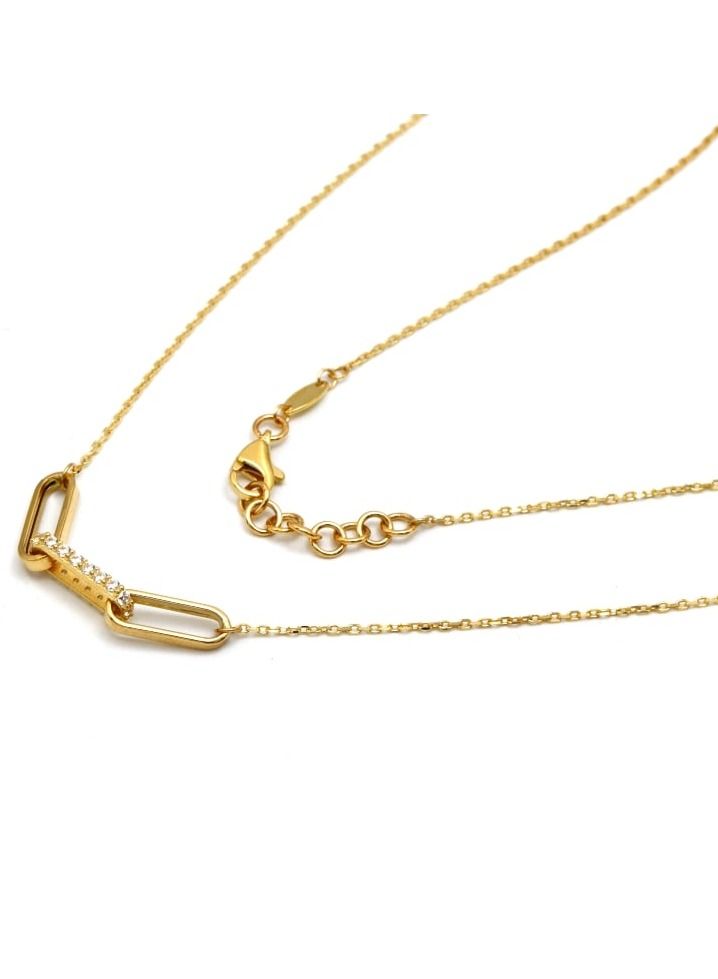 جولد زون Real Gold Thick Link Stone Adjustable Size Necklace - Image 1