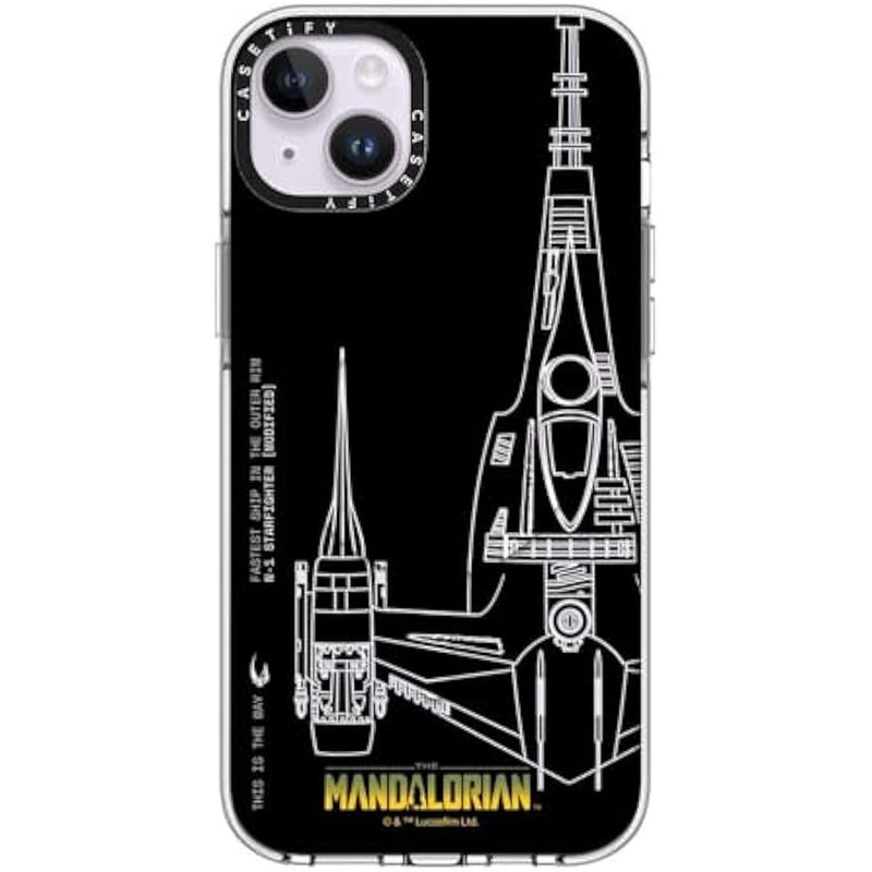 كاستيفي CASETiFY Clear iPhone 14 Plus Case 【Mandalorian Co-Lab/Not Yellowing / 6.6ft Drop Protection/Compatible with Magsafe】 - N-1 Starfighter - Clear - Image 2