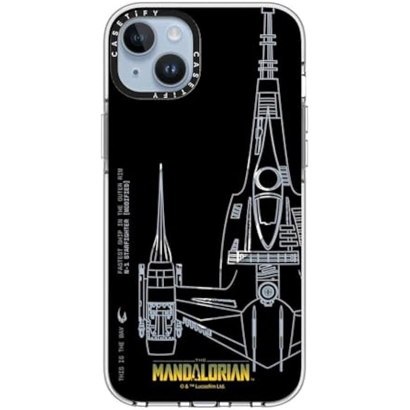 كاستيفي CASETiFY Clear iPhone 14 Plus Case 【Mandalorian Co-Lab/Not Yellowing / 6.6ft Drop Protection/Compatible with Magsafe】 - N-1 Starfighter - Clear - Image 4
