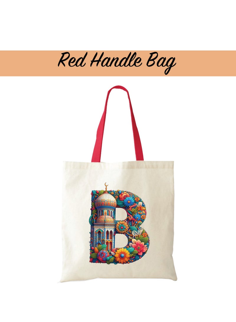 PRINTSHOP4ME Pack of 3 Initial Monogram Gift Set - Black Coffee Mug, Cosmetic Bag and Cotton Tote bag Set - Gift Set for Her - Perfect for Ramadan, School, Travel and Birthday Gift - Image 3