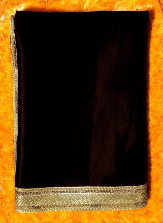 RMCG Traders Black Satin Pooja Cloth for Mandir, Silk Chowki Aasan Kapda, Multipurpose Altar Decoration Cloth for Home Temple (1 Meter) - Image 4