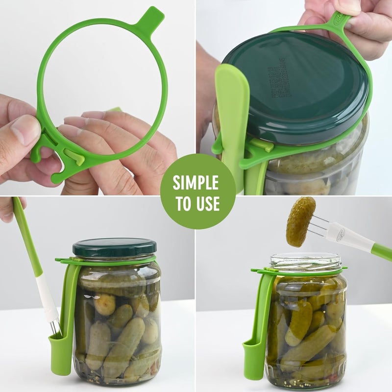 PROCHOP 2 Pack Pickle Fork Pickle Grabber Tool-Pickle Picker for the jar Green, 6.7x2.9x1.2 inch, ZL113 - Image 3