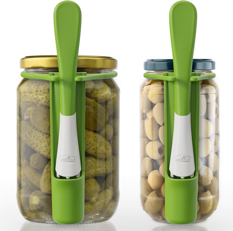 PROCHOP 2 Pack Pickle Fork Pickle Grabber Tool-Pickle Picker for the jar Green, 6.7x2.9x1.2 inch, ZL113 - Image 1