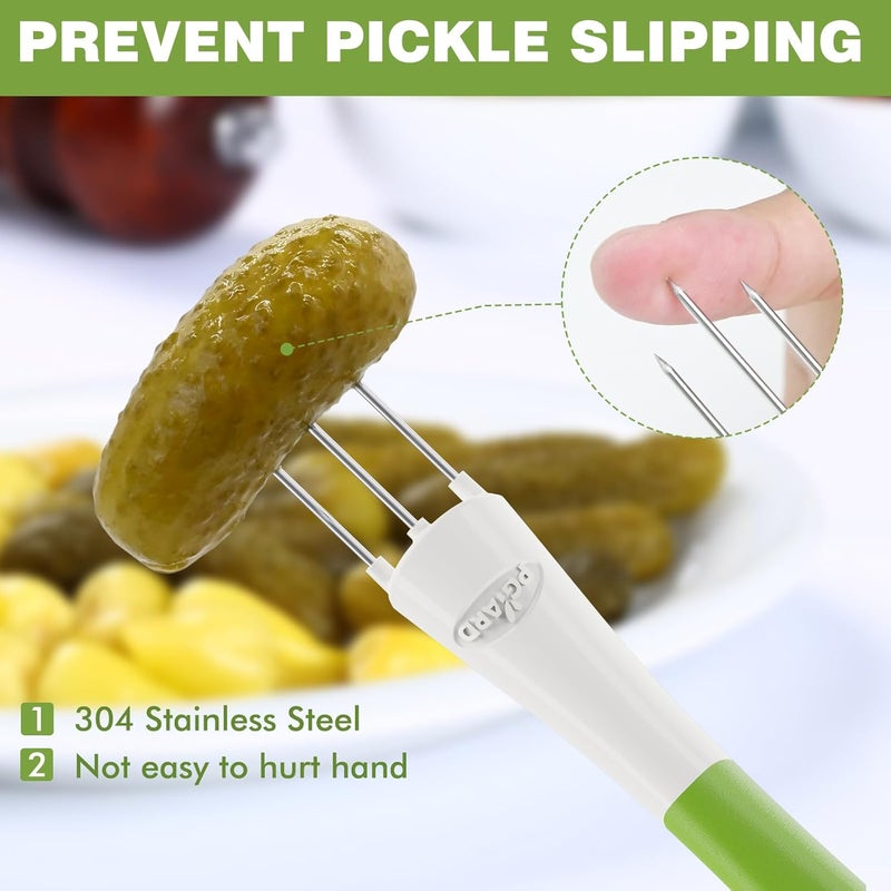 PROCHOP 2 Pack Pickle Fork Pickle Grabber Tool-Pickle Picker for the jar Green, 6.7x2.9x1.2 inch, ZL113 - Image 4