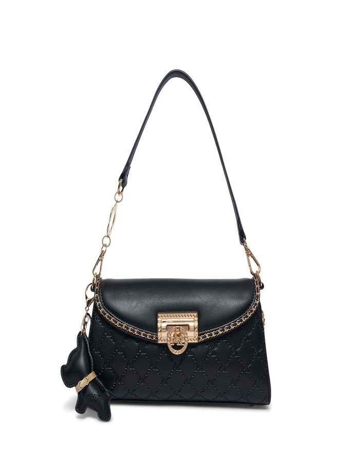 Akiki London Women's Harold 28 Flap Sling Bag with Dog Charm - Image 1