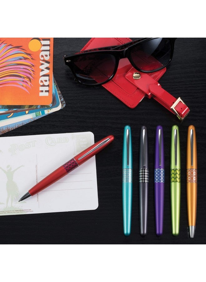 بايلوت قلم حبر جاف بايلوت إم آر ريترو بوب كوليكشن، أسطوانة حمراء بلمسة مموجة، رأس متوسط، حبر أسود (91442) - Image 4