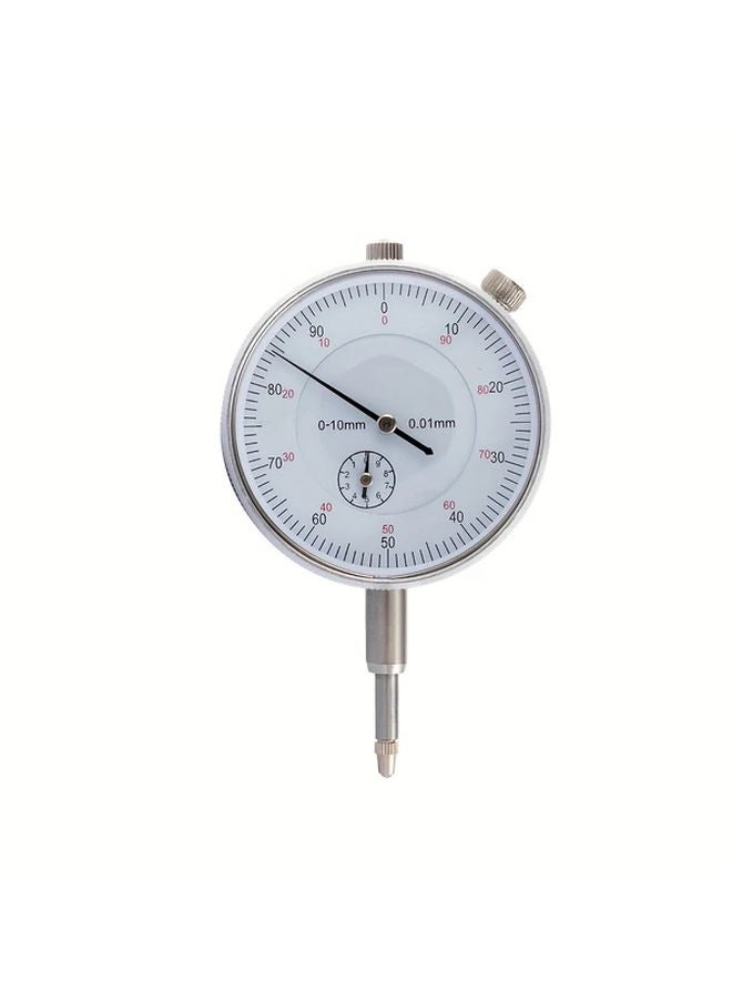 10mm Dial Indicator 0 01mm Resolution Metal Mechanical Gauge Aluminum Housing - Image 1