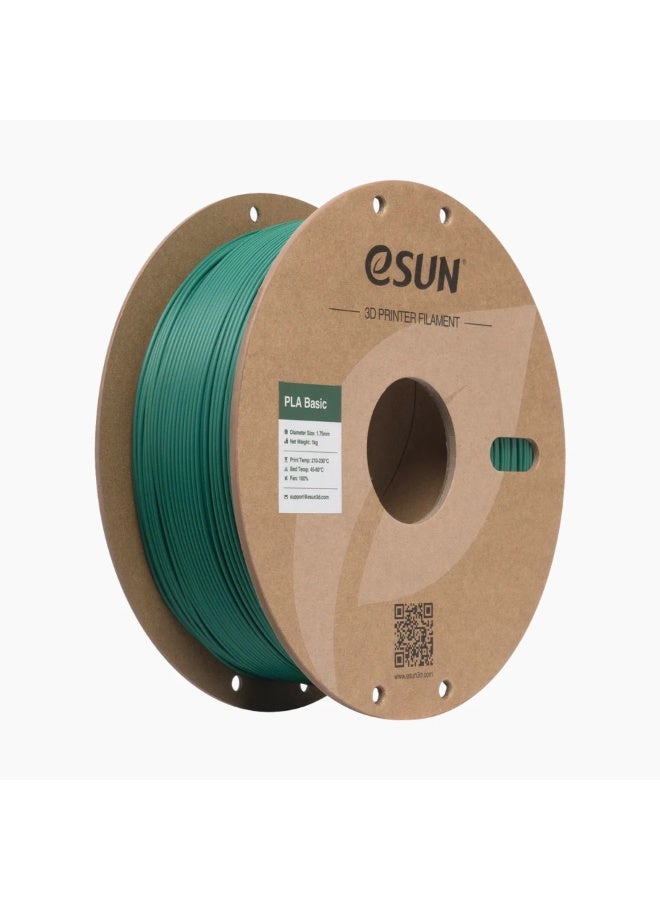 eSUN PLA خيوط أساسية 1.75 مم، خيوط طابعة ثلاثية الأبعاد PLA أساسية، دقة الأبعاد +/- 0.03 مم، 1 كجم بكرة (2.2 رطل) خيوط طباعة ثلاثية الأبعاد للطابعات ثلاثية الأبعاد، أخضر هولي