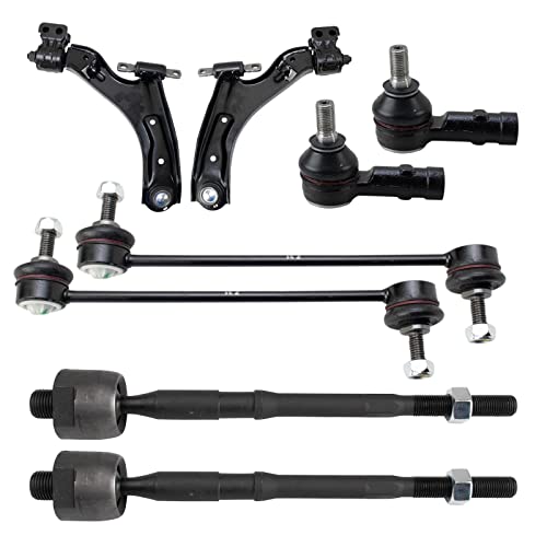 TRQ Front Steering & Suspension Kit Control Arm with Ball Joint Sway Bar Stabilizer Link Tie Rod Compatible with 2013-2015 Chevrolet Spark 2014-2016 Spark EV - Image 1