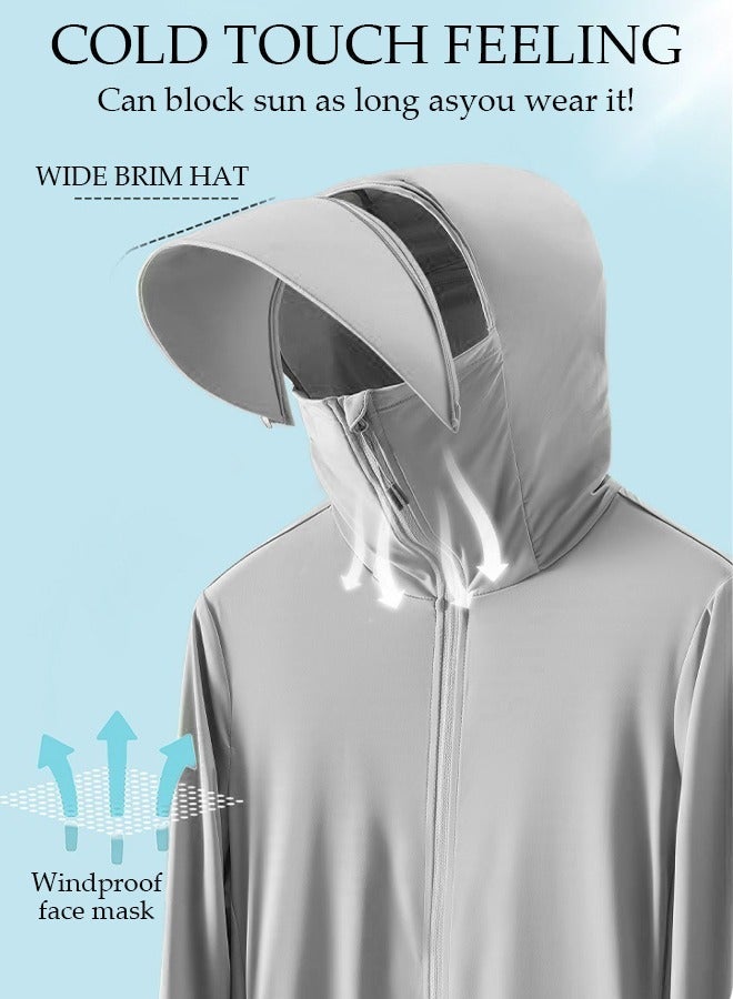 DUNISO Lightweight Sun Protection Clothing For Men, UPF 50+ Long Sleeve Sun Protection Hoodie Shirt , Long Sleeve Ice Silk Hoodie Shirts for Outdoor Climbing Hiking - Image 2