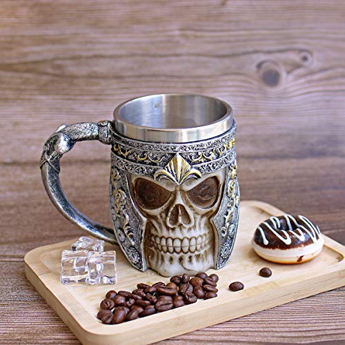 OTARTU 13oz Skull Coffee Mug Viking Skull Beer Mugs Stainless Steel Liner Gift for Men Father's Day Gifts - Image 2