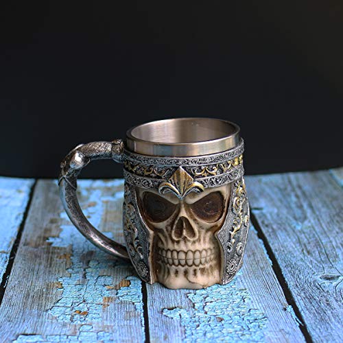 OTARTU 13oz Skull Coffee Mug Viking Skull Beer Mugs Stainless Steel Liner Gift for Men Father's Day Gifts - Image 4