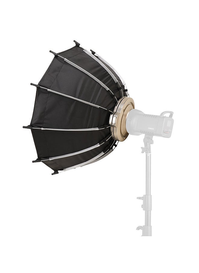 Generic 60cm/ 23.6in Quick Release Parabolic Softbox Foldable Softbox with Bowen Mount Honeycomb Grid for Photography Studio Photography Portrait Live Stream  - Image 1