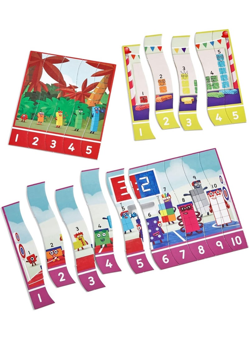 Learning Resources Number blocks Sequencing Puzzle Set | 10 Self-Correcting Number Puzzles | 50 Pieces Educational Math Toy for Kids Ages 3+ | STEM Learning Game - Image 3