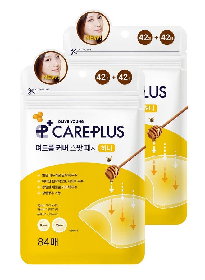 OLIVE YOUNG OLIVE YOUNG Care Plus Honey Scar Cover Korean Spot Pimple Patches 2Pack(168 Count) - Hydrocolloid Patch, Spot Stickers for Acne Pimple and Zits, Contains Manuka Honey(10mm*120ea + 12mm*48ea)  - Image 1