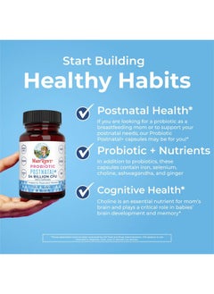 MaryRuth Organics Postnatal Probiotics for Breastfeeding Women | Nursing Probiotic Capsules with Vitamins | Minerals & Antioxidants | 54 Billion CFU | Non-GMO | Vegan | 30 Servings  - Image 5