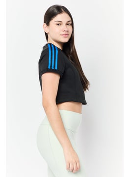 adidas Originals Women Sportswear Fit Short Sleeve Outdoor Top, Black  - Image 3