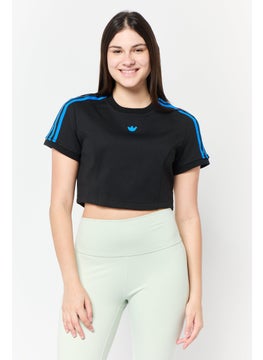 adidas Originals Women Sportswear Fit Short Sleeve Outdoor Top, Black  - Image 1