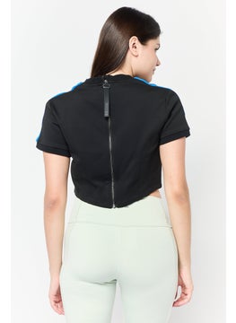 adidas Originals Women Sportswear Fit Short Sleeve Outdoor Top, Black  - Image 4